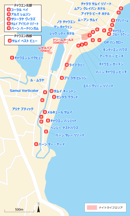 サムイ ホテル - チャウエン マップ/地図