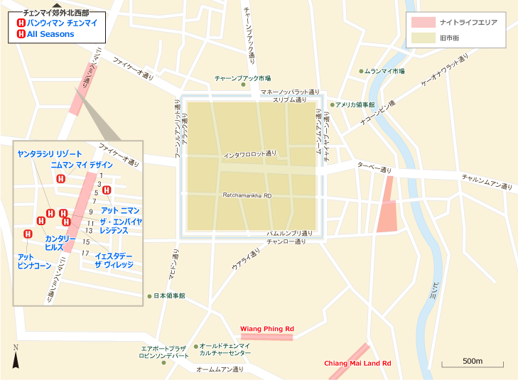 チェンマイ ホテル - ニマンヘミン マップ/地図